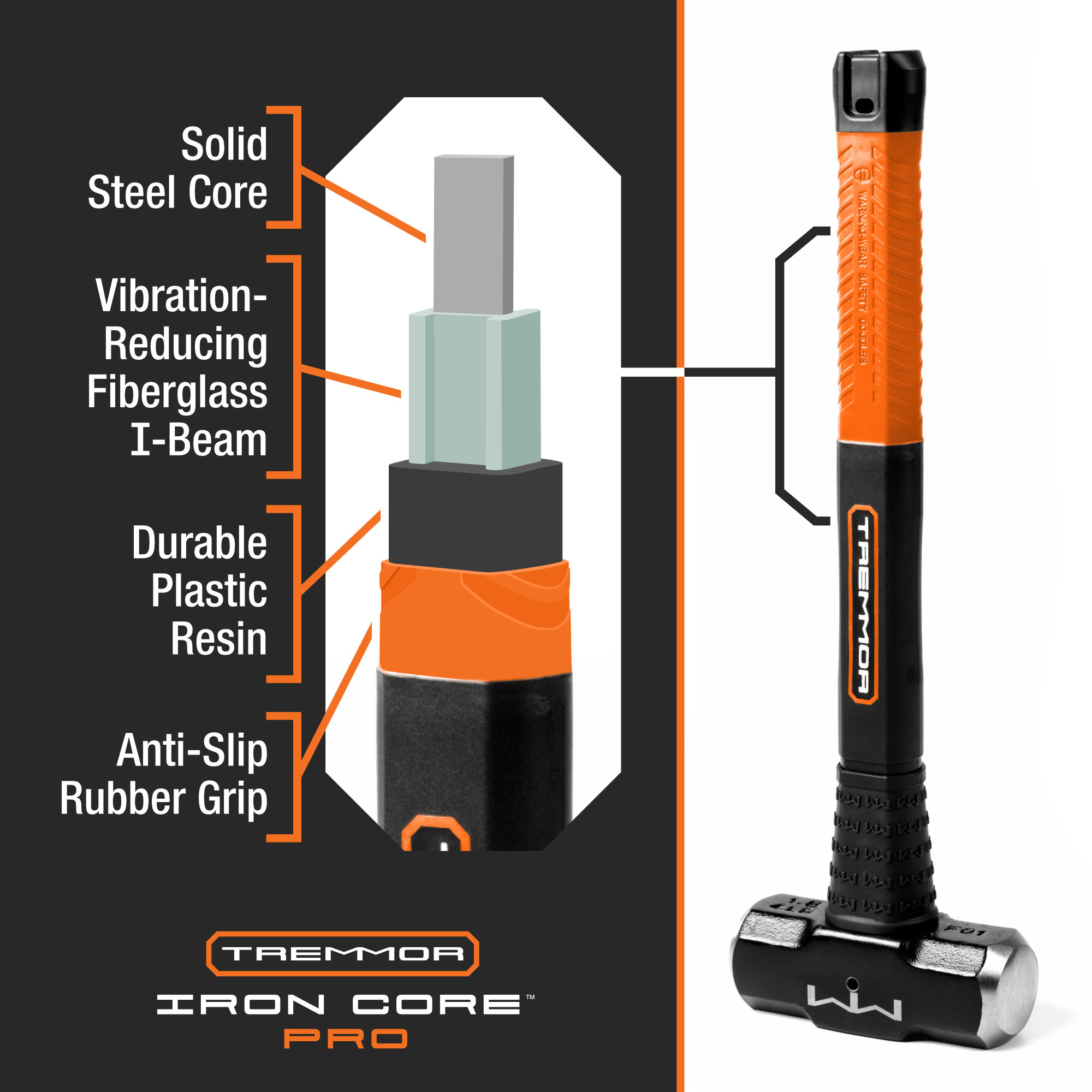 TREMMOR - IRON CORE™ PRO Sledge Hammer 16" 6lb - Image 2