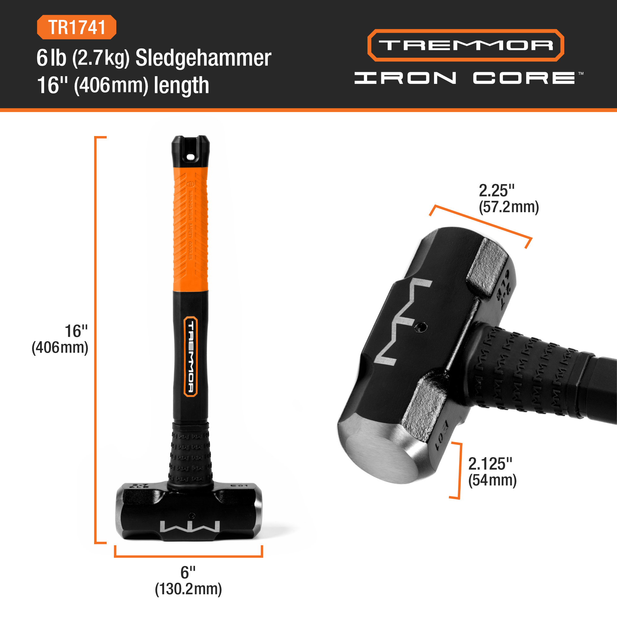 TREMMOR - IRON CORE™ PRO Sledge Hammer 16" 6lb - Image 3