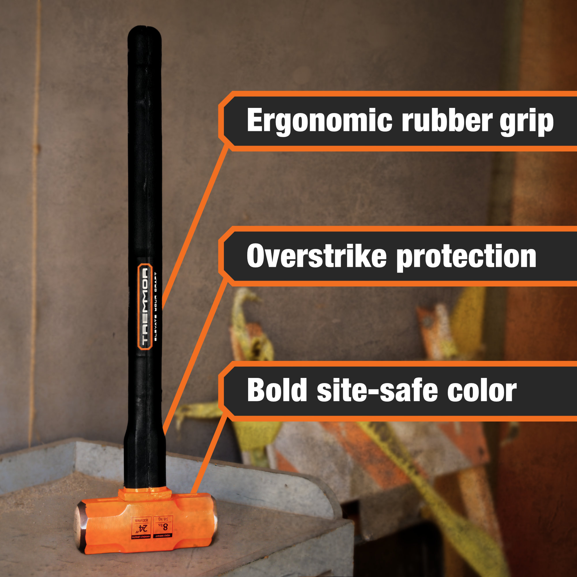 TREMMOR - IRON CORE™ Sledge Hammer 4lb, 16" - Image 4