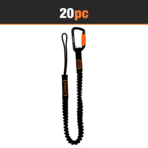 TREMMOR Tool Lanyard 35-51", 15 lb Capacity, Dual Action Carabiner - 20 pack